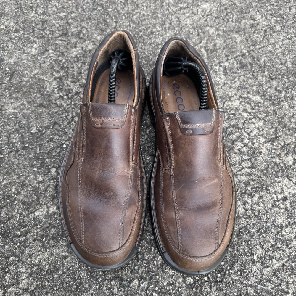 ECCO Men's Fusion II Slip On Leather Shoes Brown Size EUR 45 US 11-11.5 - Picture 3 of 12